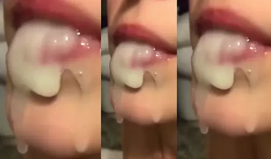 Нарезка густых окончаний в ротик молодой шлюшки, которая обожает сперму